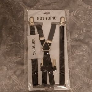 Hot Topic Black and Silver Suspenders